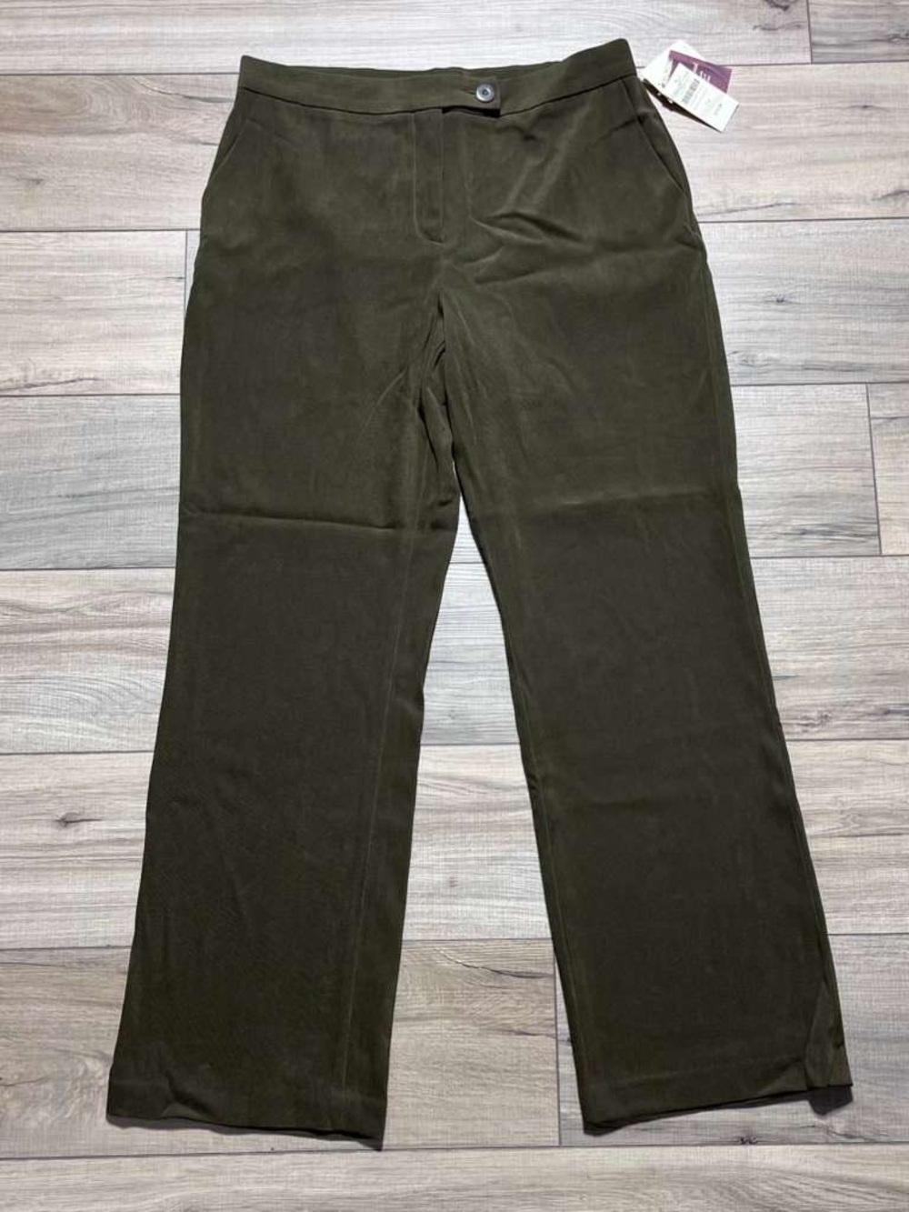 Coldwater Creek Womens‎ Moleskin Dress Pants Size 14 Greenish Brown